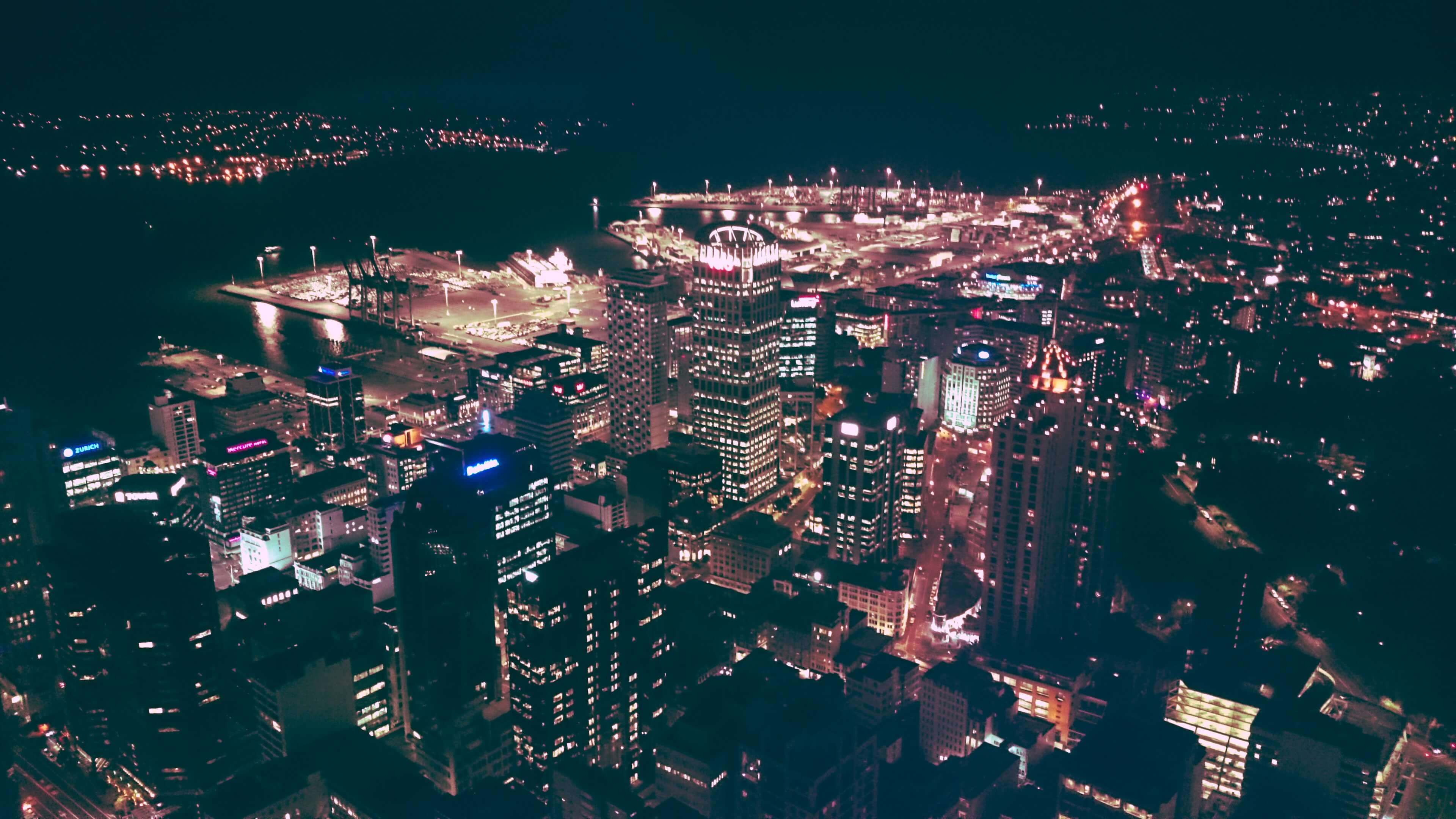 Night-scape of Auckland city skyline