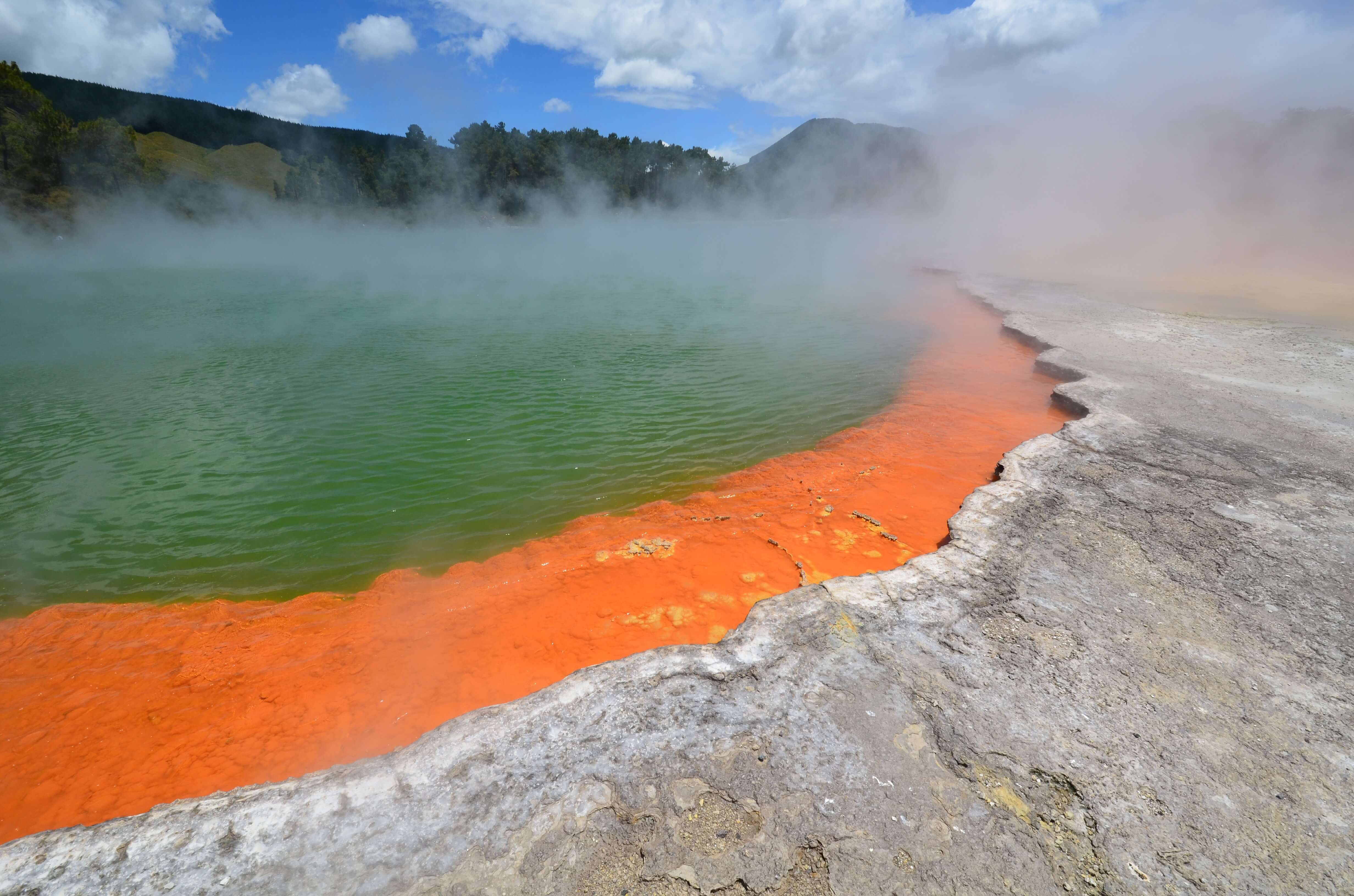 Image of steaming, volcanic hot pools